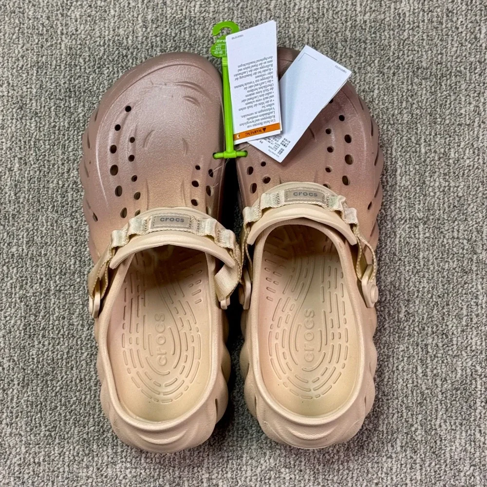 Crocs Echo Ombre Clog Mens 11 Womens 13 Tan Beige Trail Comfort Shoes‎